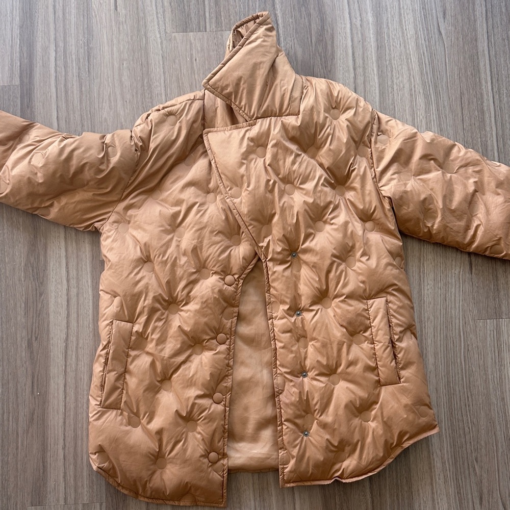 Avec les filles Quilted Puffer Jacket - Camel